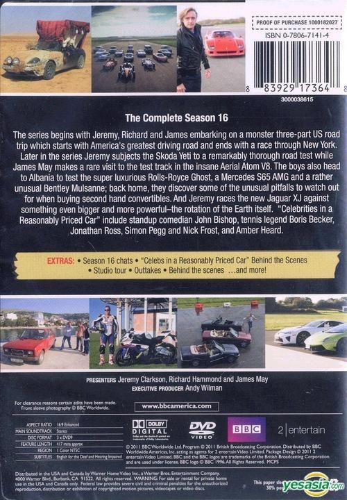 sav ingen mesterværk YESASIA: Top Gear 16 (DVD) (The Complete Season 16) (US Version) DVD - BBC  - Western / World TV Series & Dramas - Free Shipping - North America Site