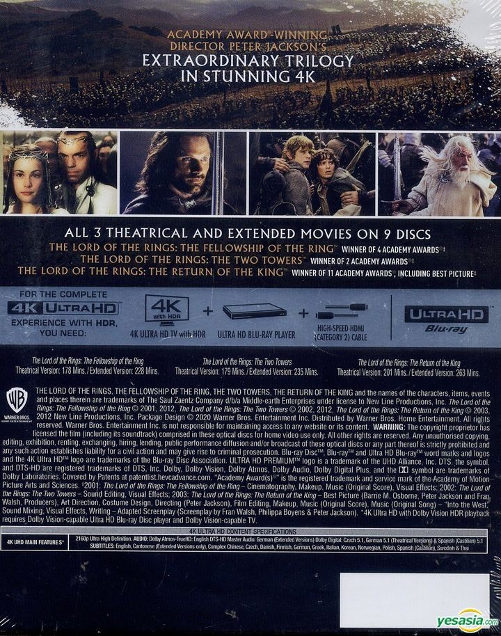 The Lord of the Rings: The Fellowship of the Ring 4K Blu-ray (Extended)