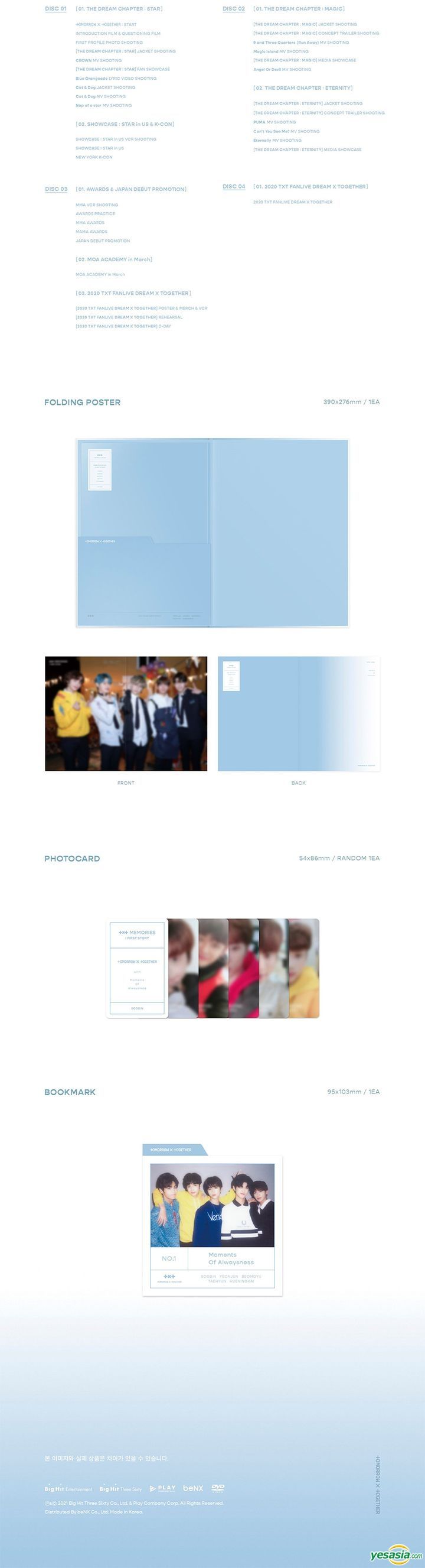 YESASIA: TXT MEMORIES : FIRST STORY (4DVD) (Photobook + Folding 