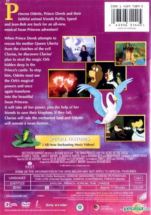 amante Correspondencia Resentimiento YESASIA: The Swan Princess and the Secret of the Castle (1997) (DVD) (US  Version) DVD - Rich Richard, Sony Pictures Entertainment - Western / World  Movies & Videos - Free Shipping - North America Site