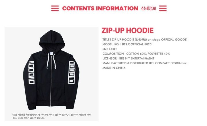 BTS top Hyyh On Stage Zip Up Hoodie